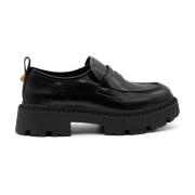 Genial Stud Leren Mocassin ASH , Black , Dames