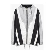 Geometrische Rits Track Jacket Balmain , Gray , Heren