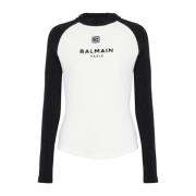 Retro bouclette jersey jumper Balmain , White , Dames