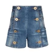 Vintage Denim Sailor Shorts Balmain , Blue , Dames