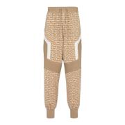 Joggingbroek met bedrukt piramide monogram Balmain , Beige , Heren