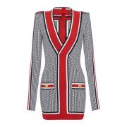 Monogram jacquardjurk Balmain , Multicolor , Dames