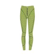 Monogram Compressie Legging met Rits Balmain , Green , Dames