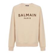 Paris bedrukte sweatshirt Balmain , Beige , Heren