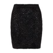 Korte gebreide rok Balmain , Black , Dames