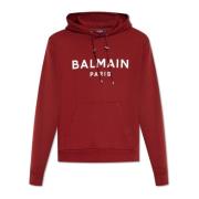 Hoodie met logo Balmain , Red , Heren