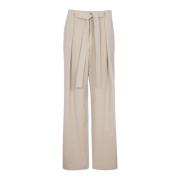 Wijde linnen broek Balmain , Beige , Heren