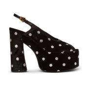 Cam sandalen van fluweel met polka dots Balmain , Multicolor , Dames