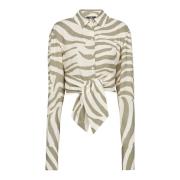 Zebra print shirt Balmain , Beige , Dames