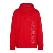 Geborduurde hoodie Balmain , Red , Heren