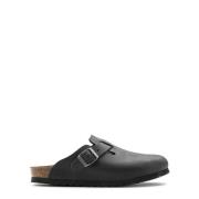 Boston Oiled Leather Klompen Birkenstock , Black , Heren