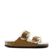 Arizona Sandalen met Shearling Voering Birkenstock , White , Dames