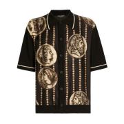 Zijden Twill Panel Oversize Fit Shirt Dolce & Gabbana , Black , Heren