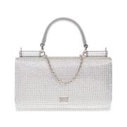 Rhinestone Telefoon Tas met Lizard Trim Dolce & Gabbana , Gray , Dames