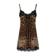 Leopard-Print Stretch Camisole Dolce & Gabbana , Brown , Dames