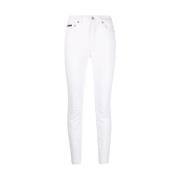 Slim-Fit Katoenen Broek Dolce & Gabbana , White , Dames