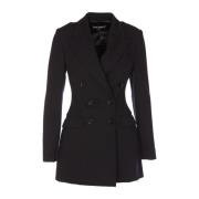 Zwarte dubbelrij jasje voor vrouwen Dolce & Gabbana , Black , Dames