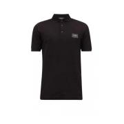 Polo Shirt, Elegant Zwart met Metalen Logo Dolce & Gabbana , Black , H...
