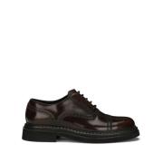 Bruine Leren Veterschoenen Dolce & Gabbana , Brown , Heren