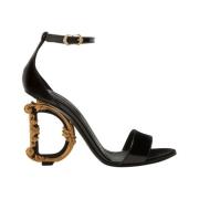 Sandals With Baroque DG Detail Dolce & Gabbana , Black , Dames