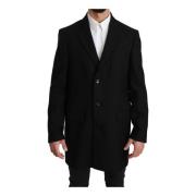 Stijlvolle Zwarte Wol Blazer Dolce & Gabbana , Black , Heren