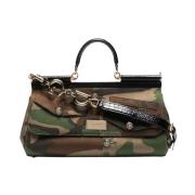 Groene Camouflage Tote Tas Dolce & Gabbana , Green , Dames