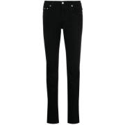 Luxe Zwarte Straight Jeans Dolce & Gabbana , Black , Dames