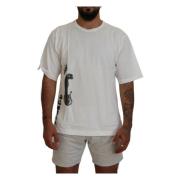 Wit Bedrukt Heren T-shirt met Korte Mouwen Dolce & Gabbana , White , H...