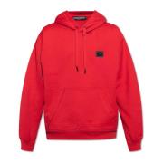 Hoodie met logo Dolce & Gabbana , Red , Heren