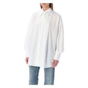 Oversized Poplin Overhemd met Sangallo Details Dolce & Gabbana , White...