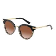 Stijlvolle Round-Frame zonnebril Dolce & Gabbana , Brown , Dames