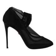 Zwarte Tule Stretch Laarzen Pumps Schoenen Dolce & Gabbana , Black , D...