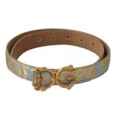 Blauw Leren Barok Gouden Riem Dolce & Gabbana , Blue , Dames