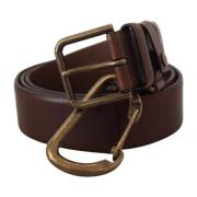 Luxe Leren Riem met Metalen Gespsluiting Dolce & Gabbana , Brown , Her...