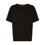 Logo-Print Katoenen T-Shirt Dolce & Gabbana , Black , Heren