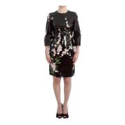 Bloemen Runway Shift Jurk met Kristallen Knopen Dolce & Gabbana , Mult...