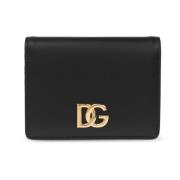 Leren portemonnee met logo Dolce & Gabbana , Black , Dames
