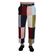 Multicolor Patchwork Katoenen Broek Dolce & Gabbana , Multicolor , Her...