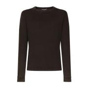 Zwart Crew-neck Katoenen Sweatshirt Dolce & Gabbana , Black , Heren