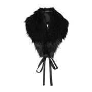 Zwart lintsluiting imitatiebont sjaal Dolce & Gabbana , Black , Dames