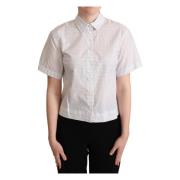 Elegante Polka Dots Kraag Shirt Dolce & Gabbana , White , Dames