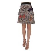 Dolce Gabbana Silver Crystal Bow High Waist Mini Skirt Dolce & Gabbana...