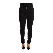 Zwarte Skinny Slim Denim Stretch Jeans Dolce & Gabbana , Black , Dames