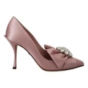 Roze Zijden Transparante Kristal Pumps Dolce & Gabbana , Pink , Dames