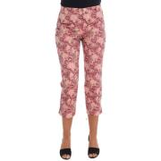 Roze Bloemen Brokaat Capri Broek Dolce & Gabbana , Pink , Dames