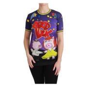 Paarse Jaar van het Varken Katoenen T-shirt Dolce & Gabbana , Purple ,...