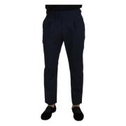 Blauwe Gestreepte Heren Formele Broek Dolce & Gabbana , Blue , Heren