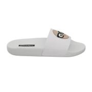 Dolce & Gabbana White Leather #dgfamily Slides Shoes Sandals Dolce & G...