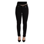 Zwarte Skinny Denim Broek Katoenen Stretch Jeans Dolce & Gabbana , Bla...