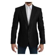 Zwarte Gestreepte Single Breasted Martini Blazer Dolce & Gabbana , Bla...